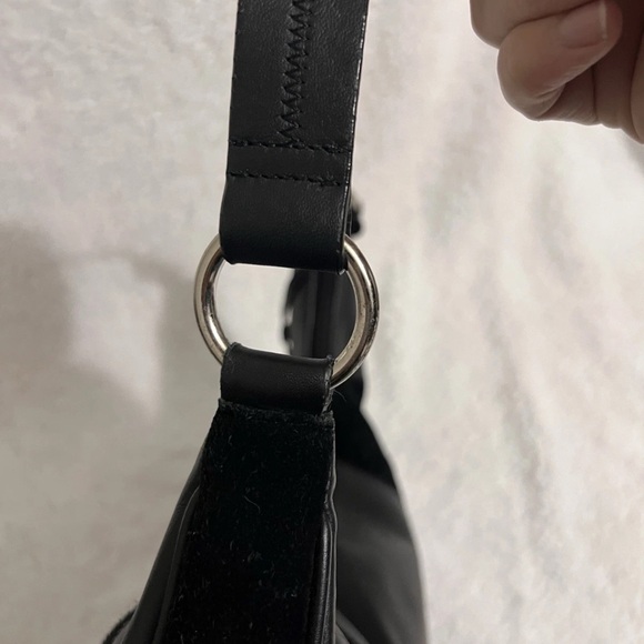 NWOT Etienne Aigner Black Leather & Suede Hobo Shoulder Bag Purse Y2K - Picture 8 of 11
